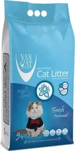 Наповнювач для котячого туалету Van Cat Super Premium Quality Fresh Бентонітовий грудкувальний 5 кг (6 л)