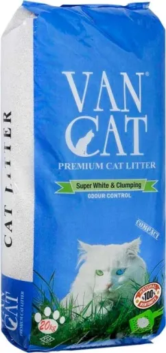 Наповнювач для котячого туалету Van Cat Premium Cat лitter Бентонітовий грудкувальний 20 кг (24 л) (8699245858518/8699245856248)