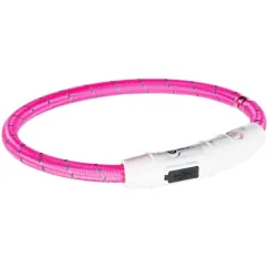Нашийник Trixie 12708 світиться з USB L-XL 65 см 7 мм Рожевий (4053032127081)