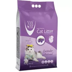 Наполнитель для кошачьего туалета Van Cat Super Premium Quality лavender Бентонитовый комковочный 10 кг (12 л).