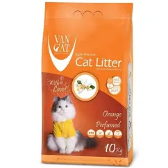 Бентонітовий наповнювач для котячого туалету з ароматом апельсина VanCat Cat лitter Orange 10 кг (8699245856385)